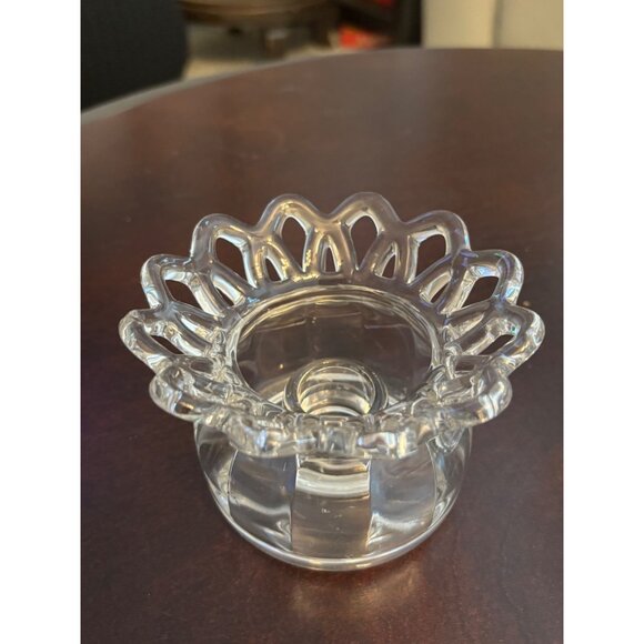 Set of 2 Vintage Crystal Glass Taper / Pillar Candle Holders 2 Tapers included - Picture 10 of 12